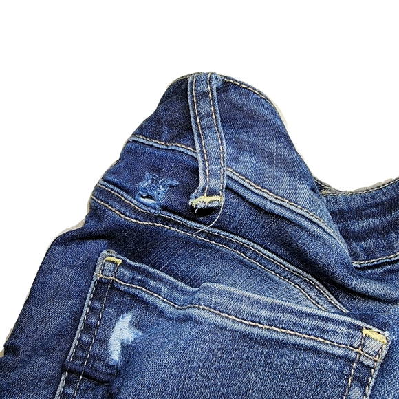 🎉 LAST CHANCE! 🎉 American Eagle Distressed Jeggings / Dark Wash / Size 4 Short - Picture 9 of 12
